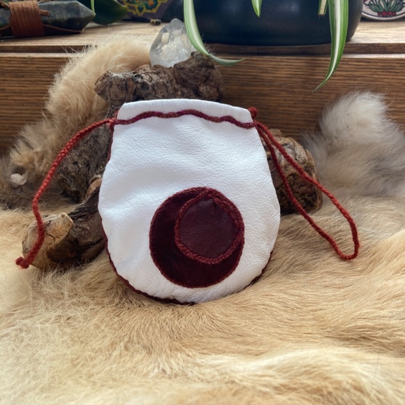 Little bag, Blood moon leather witches pouch handcrafted - Picture 9 of 12